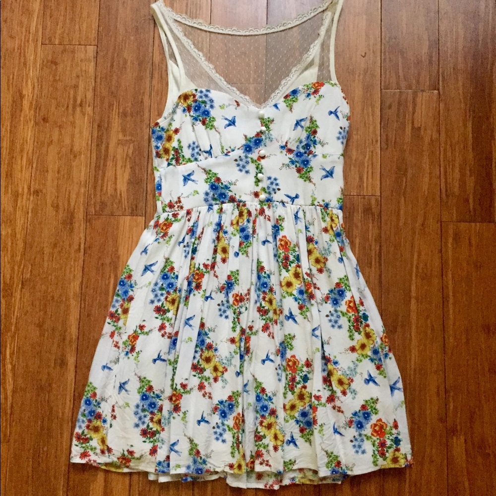Floral dress sweet heart neckline